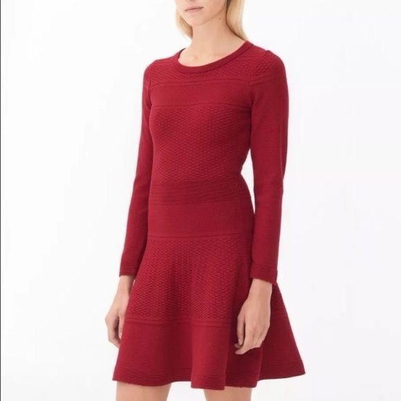 Sandro Rolly Dress Red Size FR 2 # - Picture 1 of 15